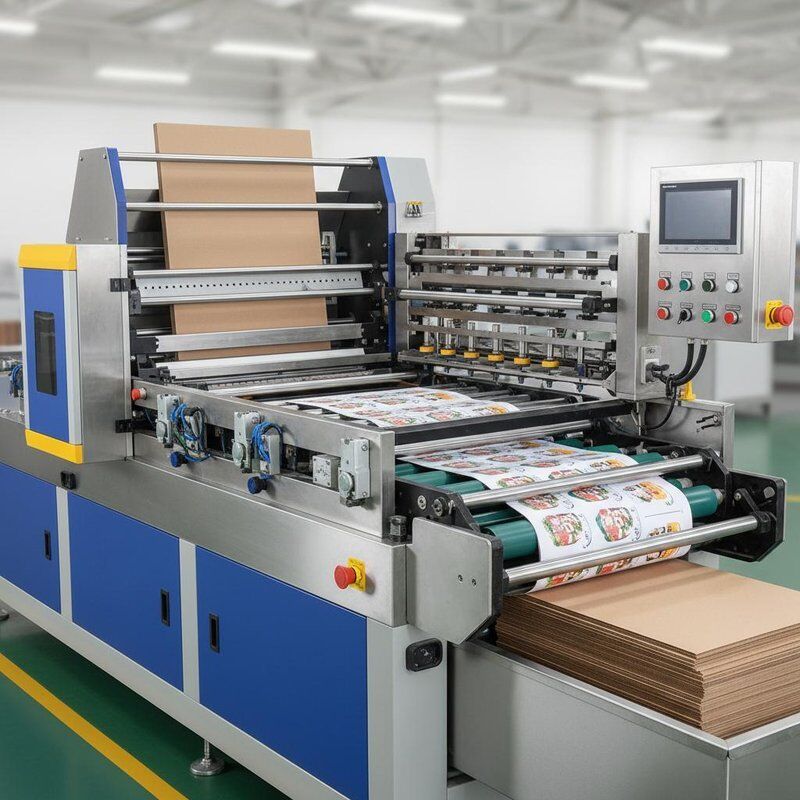 Leading-edge Feeder High Speed Flute Laminator with Back Feeder designed to improve lamination speed and in Cartons packaging